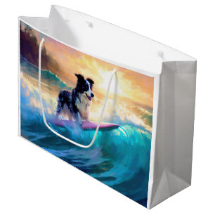 Bolsa De Regalo Grande Pintado de surf en la playa de Collie
