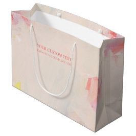 Bolsa De Regalo Grande Pintura abstracta en rosa y coral con texto person