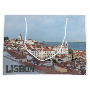 Bolsa De Regalo Grande Pintura acuática del barrio de Alfama en Lisboa