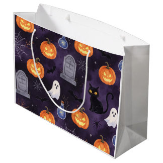 Bolsa De Regalo Grande Pintura al óleo espeluznante de Halloween de color
