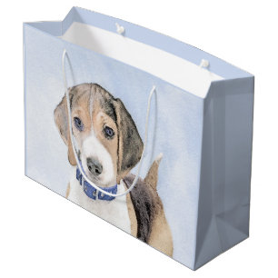 Bolsa De Regalo Grande Pintura Beagle - Arte Perro Original Cuto