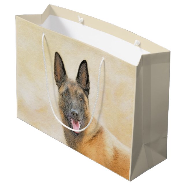 Bolsa De Regalo Grande Pintura belga malinois - Arte original del perro (Angulo reverso)