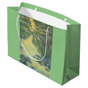 Bolsa De Regalo Grande Pintura clásica Claude Monet, Waterlilies (1907)