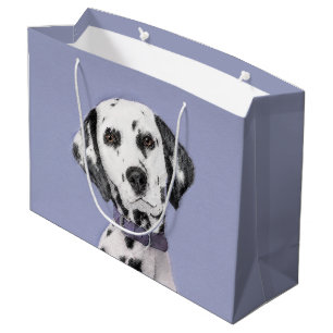 Bolsa De Regalo Grande Pintura dálmata - Arte de perro original