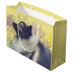 Bolsa De Regalo Grande Pintura de Keeshond Aspen - Arte Perro Original Cu