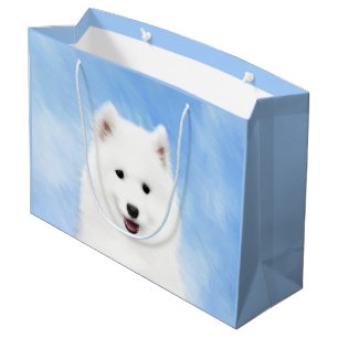 Bolsa De Regalo Grande Pintura de pimienta de Samoyed - Arte Perro Origin