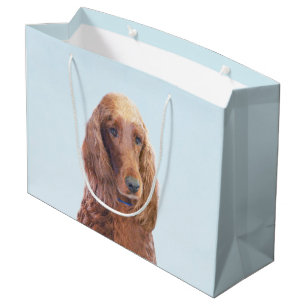 Bolsa De Regalo Grande Pintura de Setter Irlandés - Arte Original y Diver