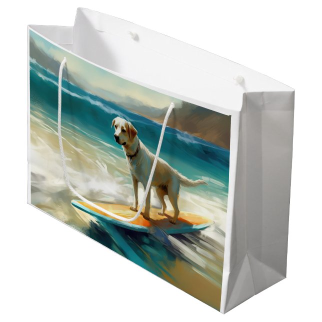Bolsa De Regalo Grande Pintura de surf de Anatolian Shepherd Beach (Angulo Anverso)