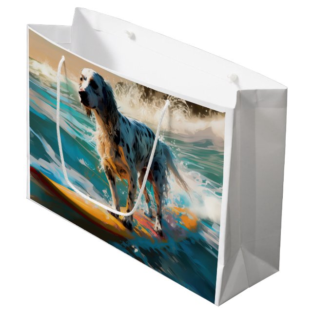 Bolsa De Regalo Grande Pintura de surf en English Setter Beach (Angulo Anverso)