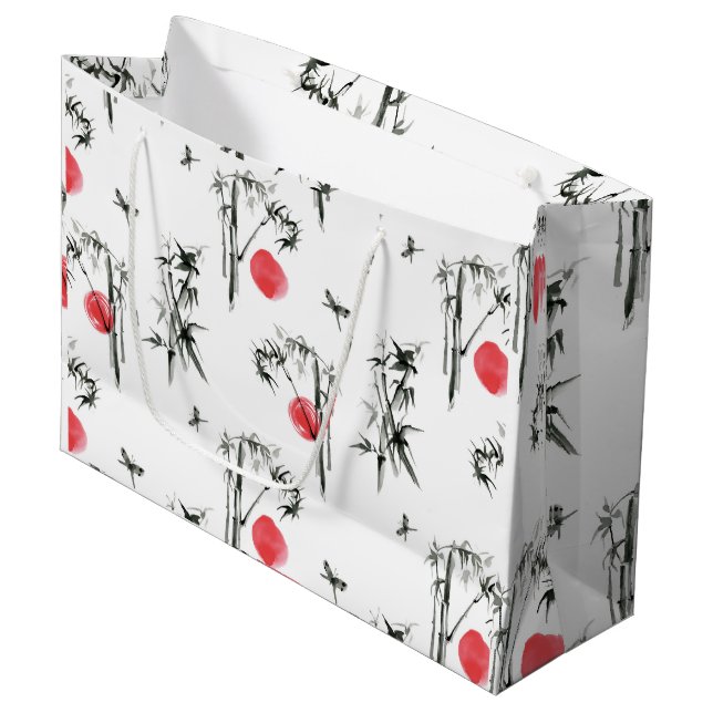 Bolsa De Regalo Grande Pintura de tinta japonesa Sumi-e (Angulo Anverso)