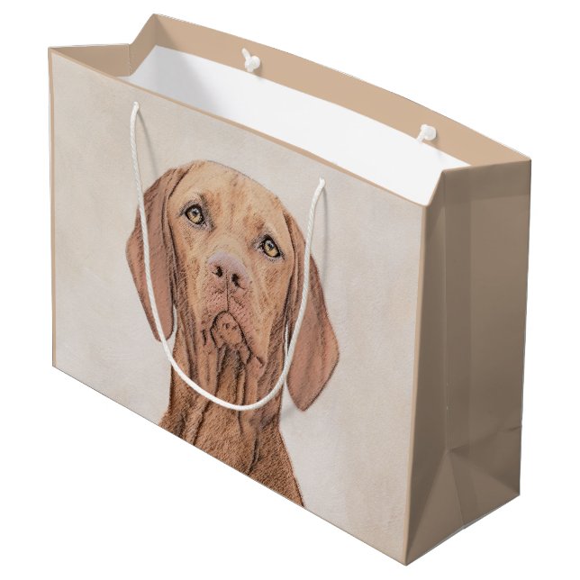 Bolsa De Regalo Grande Pintura de Vizsla - Arte de perro original curado (Angulo reverso)