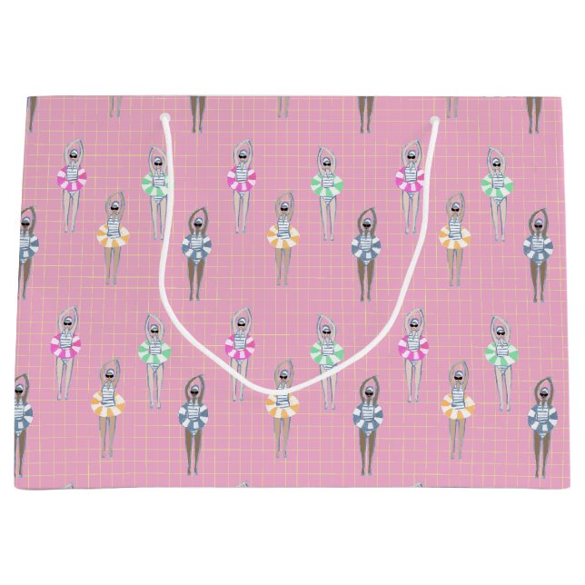 Bolsa De Regalo Grande Piscina rosa moderna y artística (Anverso)