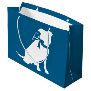 Bolsa De Regalo Grande Pit Bull Baby Shower Pitbull Dog Blue Boy