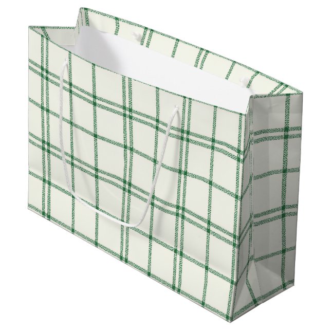 Bolsa De Regalo Grande Plaid de Menta (Angulo Anverso)