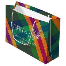 Plaid de tonos brillantes Merry & Bright Navidad