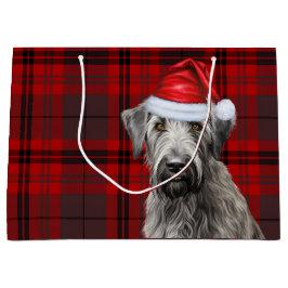 Bolsa De Regalo Grande Plaid Rojo Perro Lobo Irlandés Amante Fiesta
