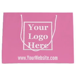Bolsa De Regalo Grande Plantilla de Business Pink Su Logo Aquí