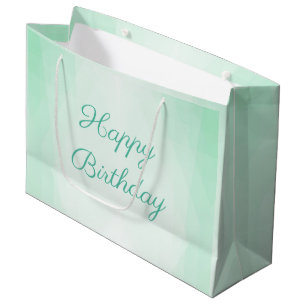 Bolsa De Regalo Grande Plantilla de color verde de mes de cumpleaños feli