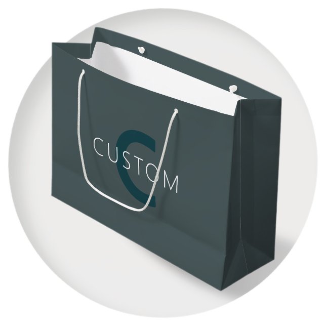 Bolsa De Regalo Grande Plantilla de monograma de Personalizable elegante (Subido por el creador)