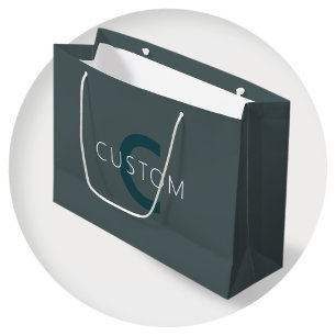 Bolsa De Regalo Grande Plantilla de monograma personalizable con estilo