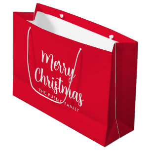 Bolsa De Regalo Grande Plantilla de nombre de script de tipografía navide