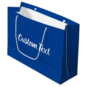 Bolsa De Regalo Grande Plantilla de texto elegante en azul profundo y bla