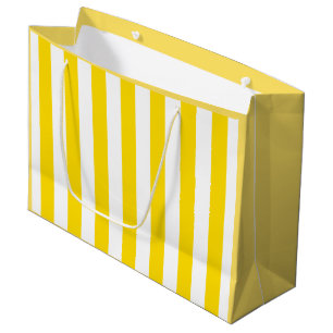 Bolsa De Regalo Grande Plantilla elegante moderna rayada del blanco