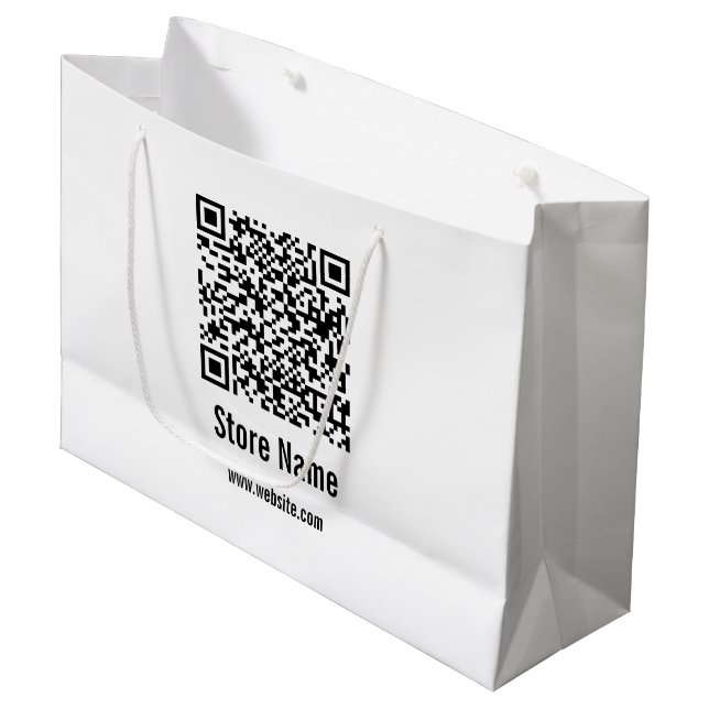 Bolsa De Regalo Grande Plantilla en blanco y negro de código QR (Angulo Anverso)