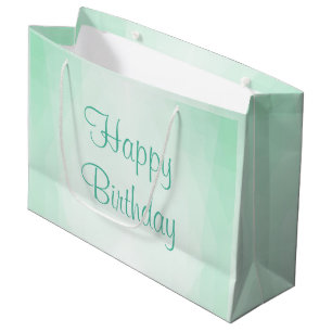 Bolsa De Regalo Grande Plantilla moderna de cumpleaños feliz color verde 