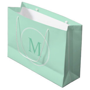 Bolsa De Regalo Grande Plantilla moderna en color verde de moda Monograma
