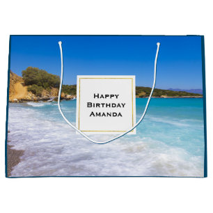 Bolsa De Regalo Grande Playa exótica Isla Tropical Paraíso Cumpleaños