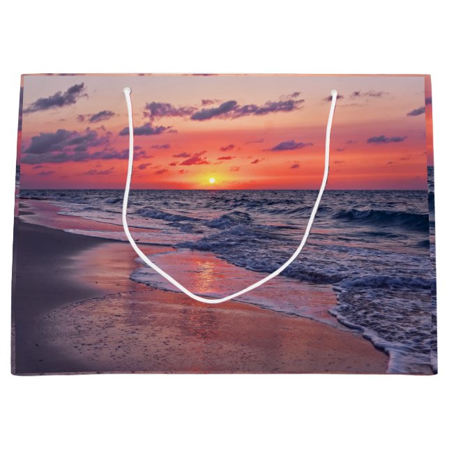 Bolsa De Regalo Grande Playa Tropical Bahamas Sunset Paradise (Anverso)