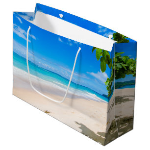 Bolsa De Regalo Grande Playa tropical de arena y surf