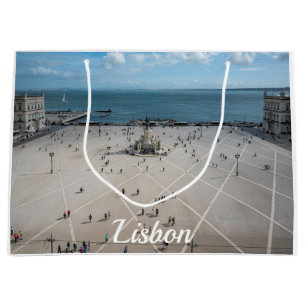 Bolsa De Regalo Grande Plaza de Comercio desde arriba en Lisboa, Portugal