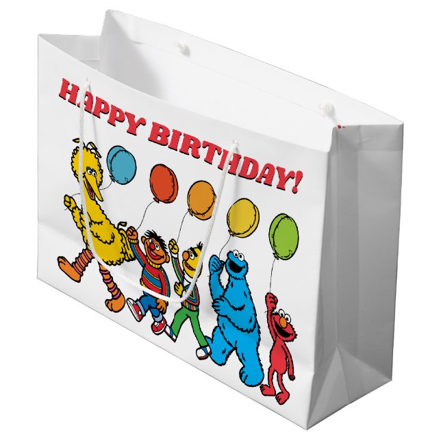 Bolsa De Regalo Grande Plaza Sésamo | Globos de cumpleaños (Angulo Anverso)