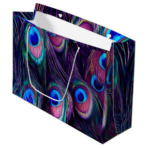 Bolsa De Regalo Grande Pluma del pavo real