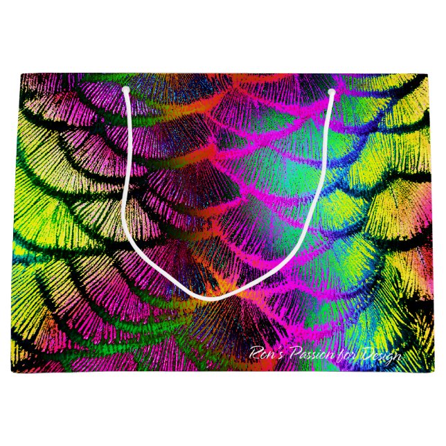 Bolsa De Regalo Grande Plumas de Pavo Real 1 (Anverso)