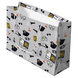 Bolsa De Regalo Grande Police Themed Policeman Cop Pattern