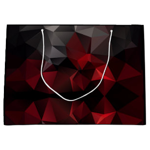 Bolsa De Regalo Grande Polígono , negro y rojo