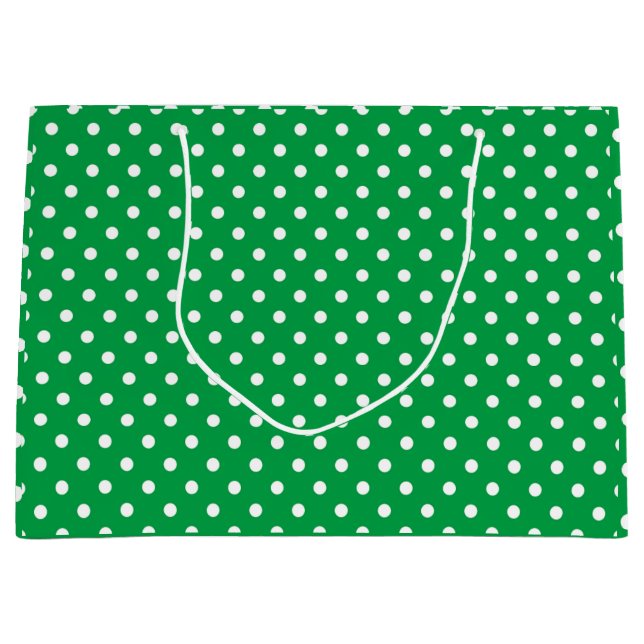 Bolsa De Regalo Grande Polka salpicado de verde (Anverso)