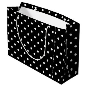 Bolsa De Regalo Grande Polkadots clásicos en blanco y negro