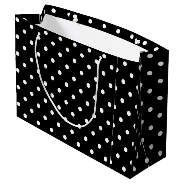 Bolsa De Regalo Grande Polkadots clásicos en blanco y negro (Angulo reverso)