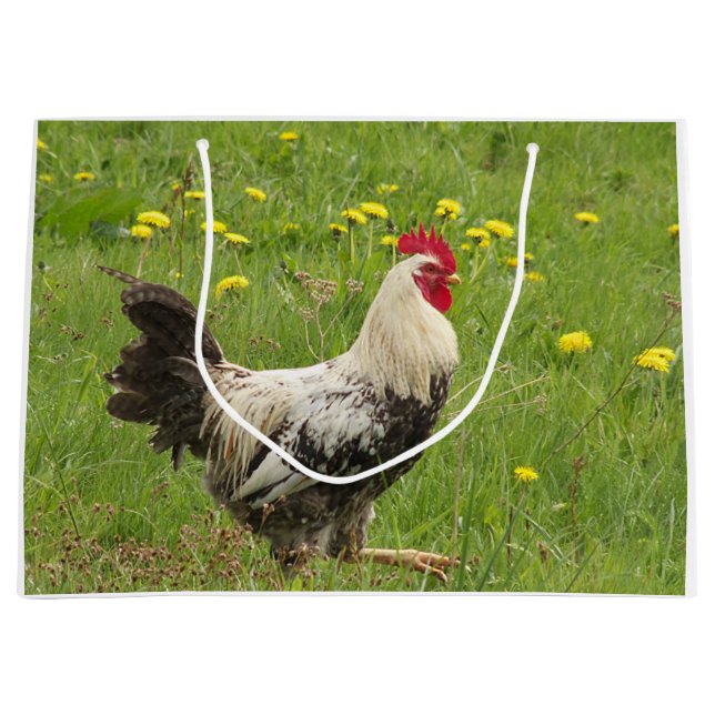 Bolsa De Regalo Grande pollo, gallo, animal, ave, granja, agricultura, (Anverso)