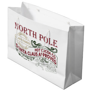 Bolsa De Regalo Grande Polo Norte fiesta de arte del cacao caliente