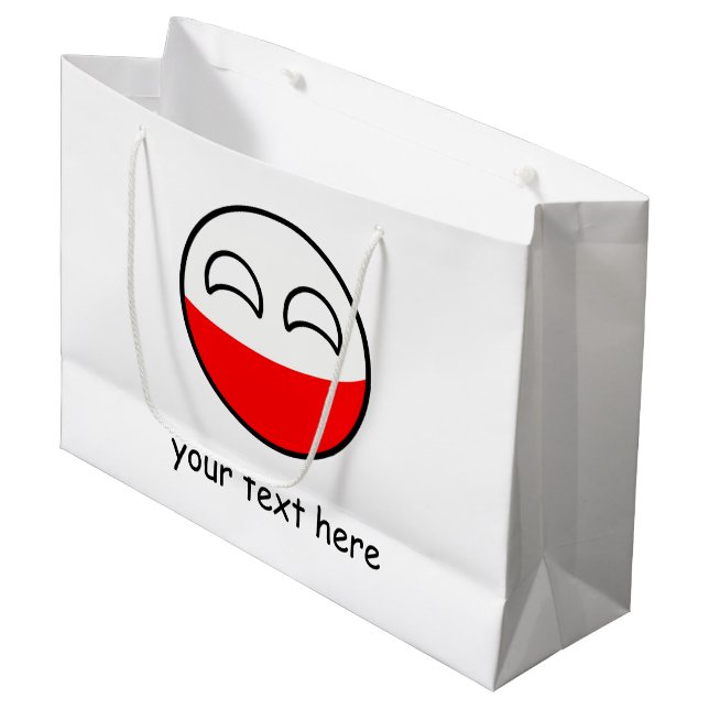 Bolsa De Regalo Grande Polonia Geeky que tiende divertida Countryball (Angulo Anverso)