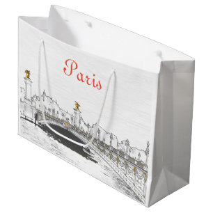 Bolsa De Regalo Grande Pont Alexandre III en el río Sena - París Francia