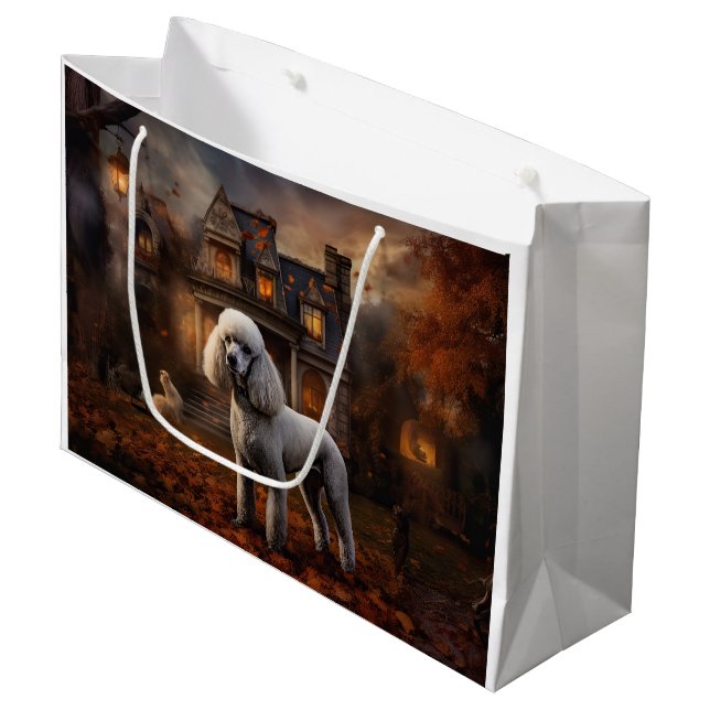 Bolsa De Regalo Grande Poodle Halloween Scary (Angulo Anverso)