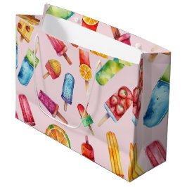 Bolsa De Regalo Grande Popsicas Brillantes de Acuarela