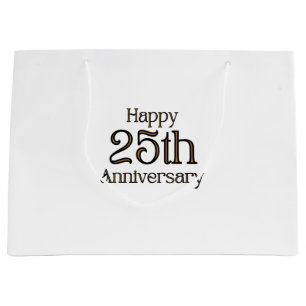Bolsa de regalo grande por 25º aniversario feliz