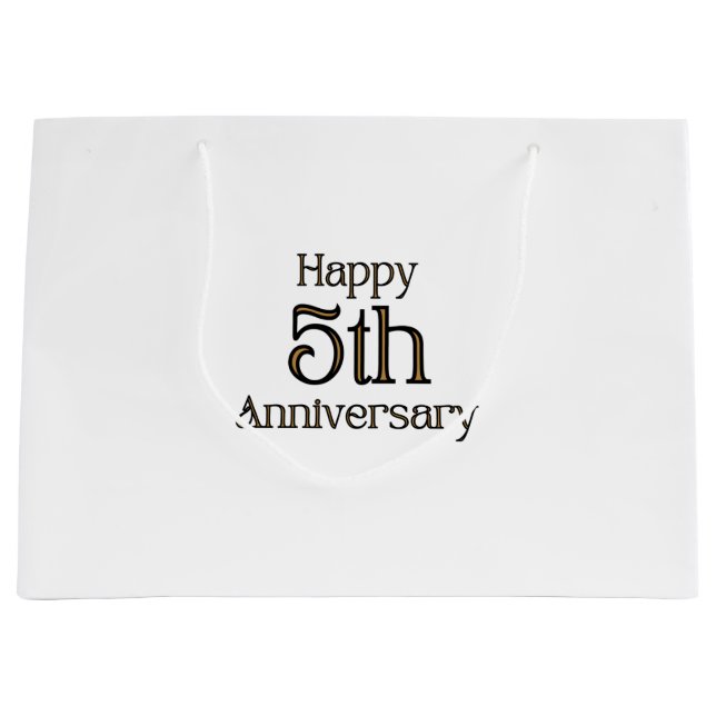 Bolsa de regalo grande por 5º aniversario feliz (Anverso)